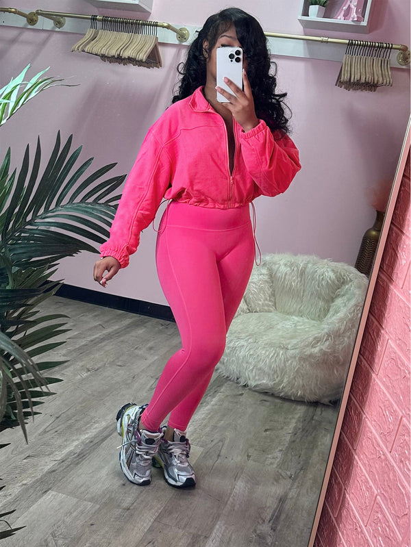 Fall/Winter Women's Casual Sport Zip-Up Tight-Fitting Street Two-Piece Pants Set