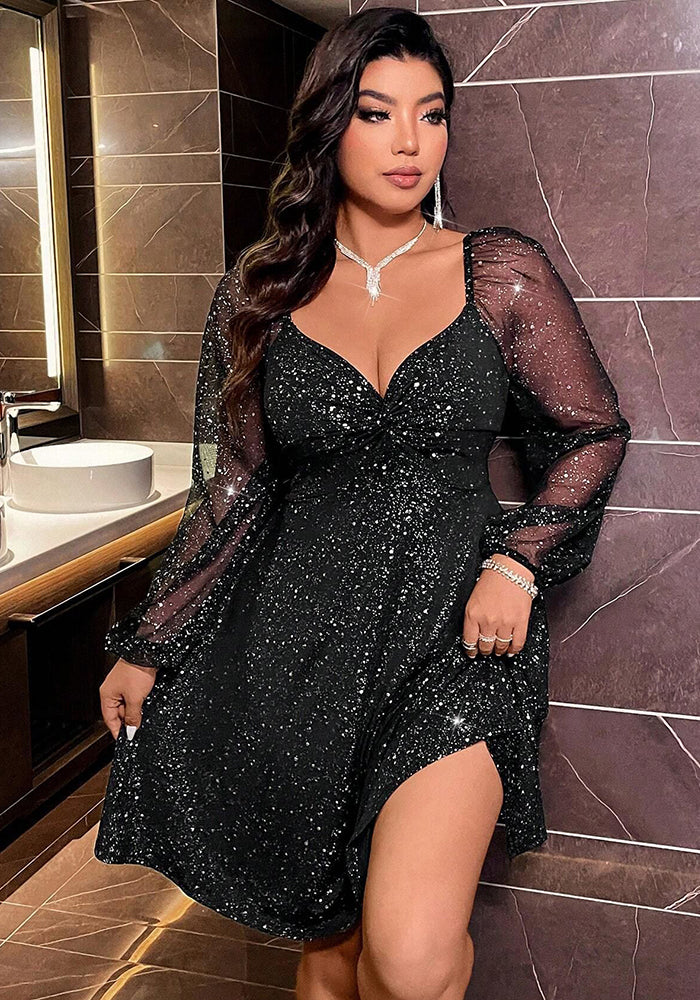 Women's Mesh V-Neck Formal Party Evening Dress