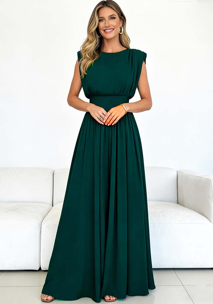 Women Pleated Maxi Dress