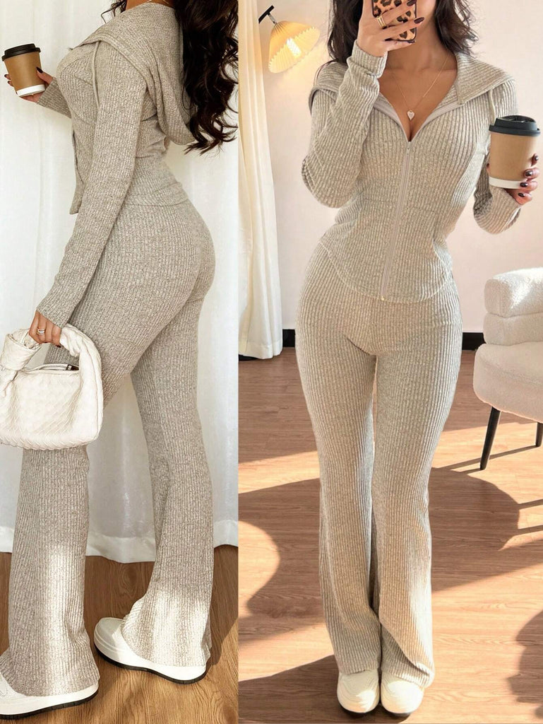 Zip-Up Top & Trousers Two-Piece Set