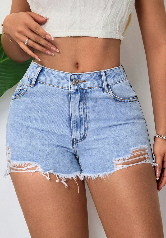 Ripped Denim Shorts for Casual Summer Outings