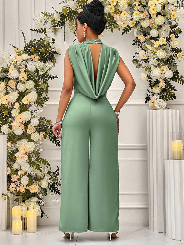 Women's Chic Elegant Sleeveless High Waist Slim Fit Jumpsuit