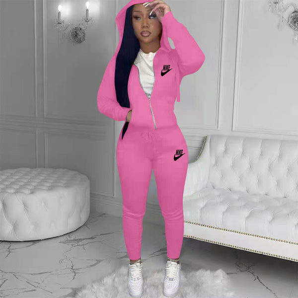 Printed Hoodie & Pants Two-Piece Set for Casual Loungewear