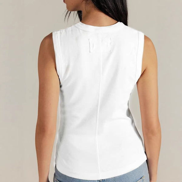 Women Casual Sleeveless Round Neck Top