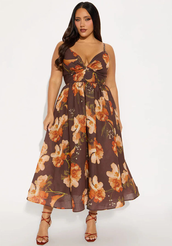 Printed Spaghetti Strap Dress for Summer Holiday Vacations