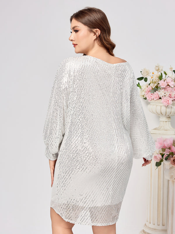 Plus Size sequin Cocktail Party Dress Evening Gown