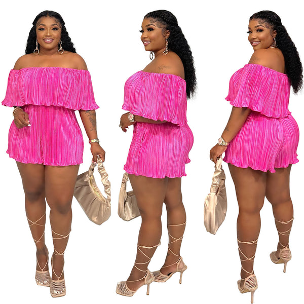 Comfortable Off-Shoulder Pleated Jumpsuit for Everyday Elegance