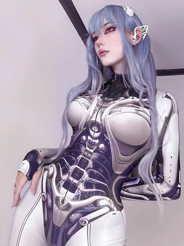 Adult Robot Tight-Fitting Cosplay Performance Jumpsuit