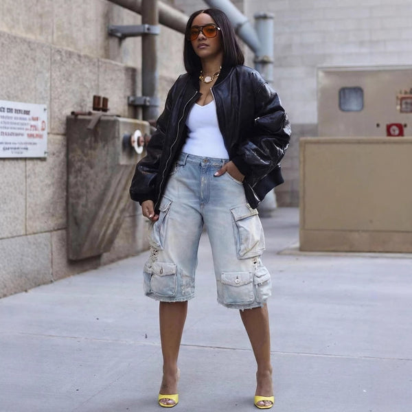 Casual Cargo Denim Shorts for Everyday Summer Wear
