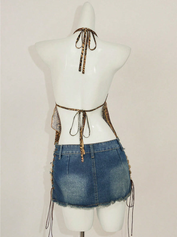 Women's Printed Halter Neck Summer Top
