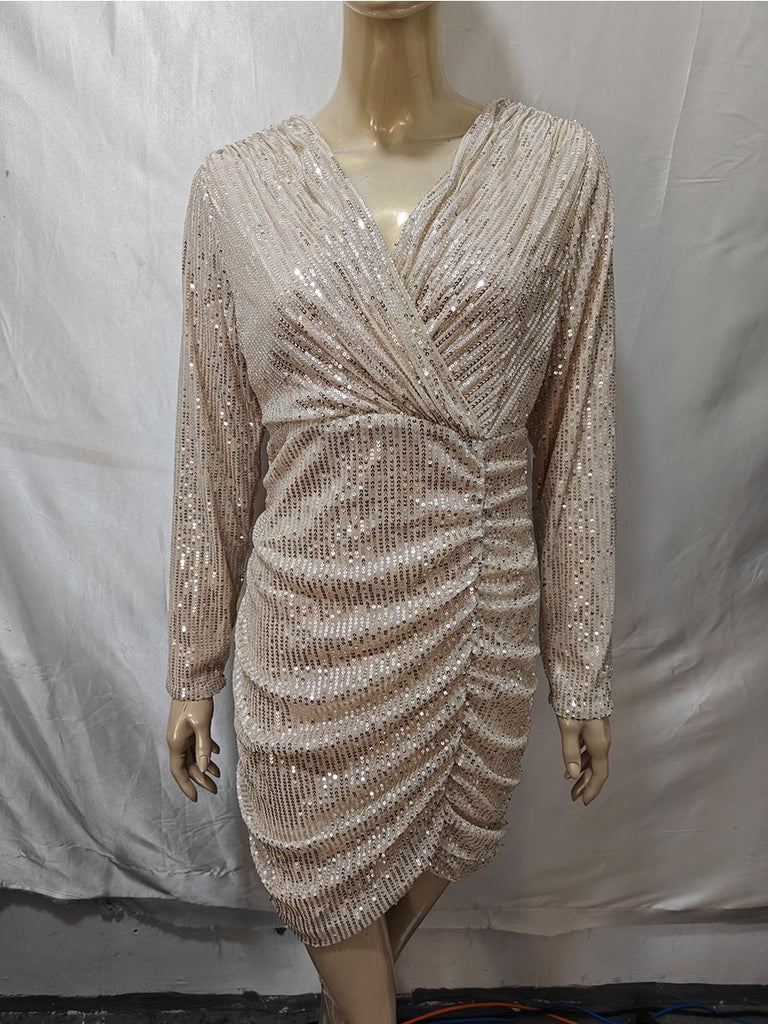 Women Sexy V-Neck Bodycon Dress