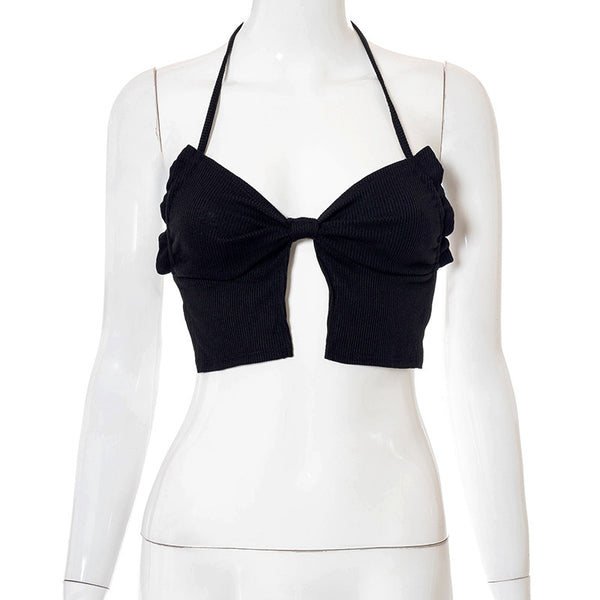 Women Spring/Summer Camisole Bandeau Sexy Backless Casual Top
