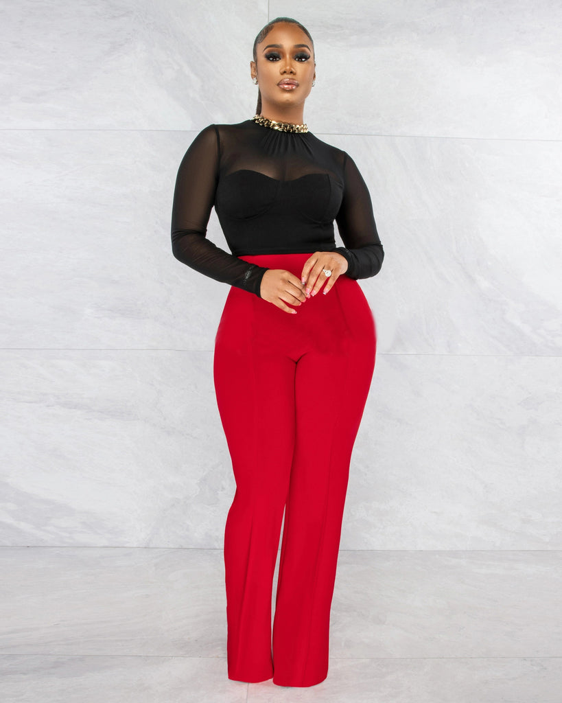 Front Zipper Skinny Pants