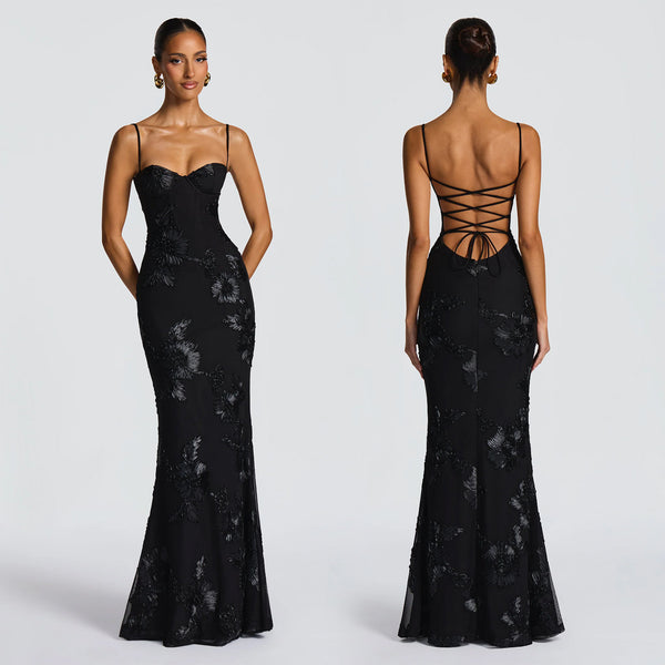 Backless Slip Dress for Formal Evening Parties