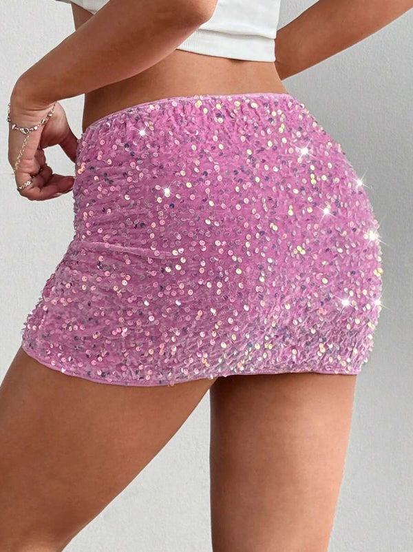 Women's Sequined Bodycon Skirt for Club & Party Wear