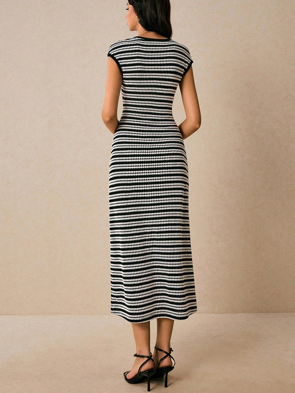 Women Knitting Sleeveless Maxi Dress
