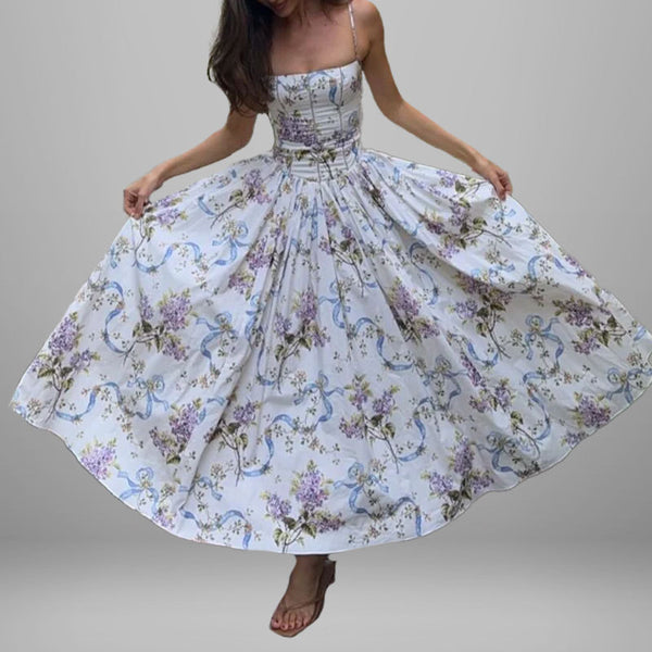 Women's Sleeveless Printed Casual Dress for Spring