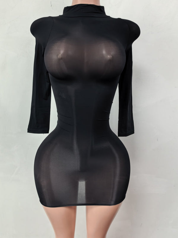Women's Thin High Stretch See-Through Tight-Fitting Dress Lingerie