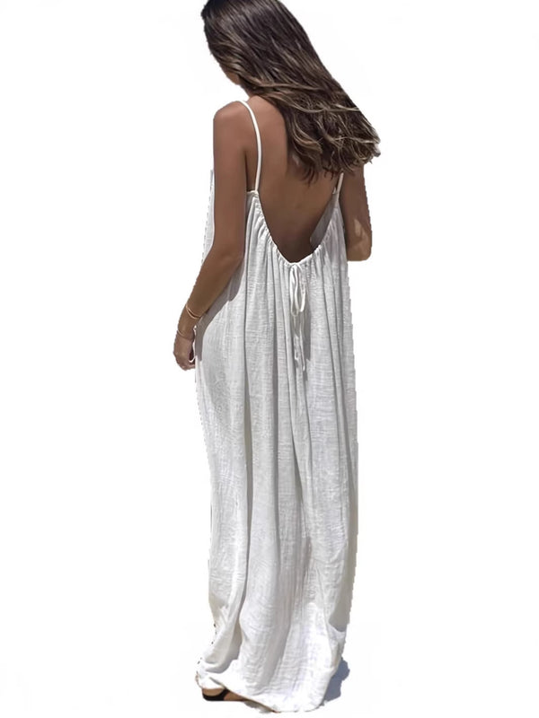 Women Backless Suspender Off-Shoulder Dress
