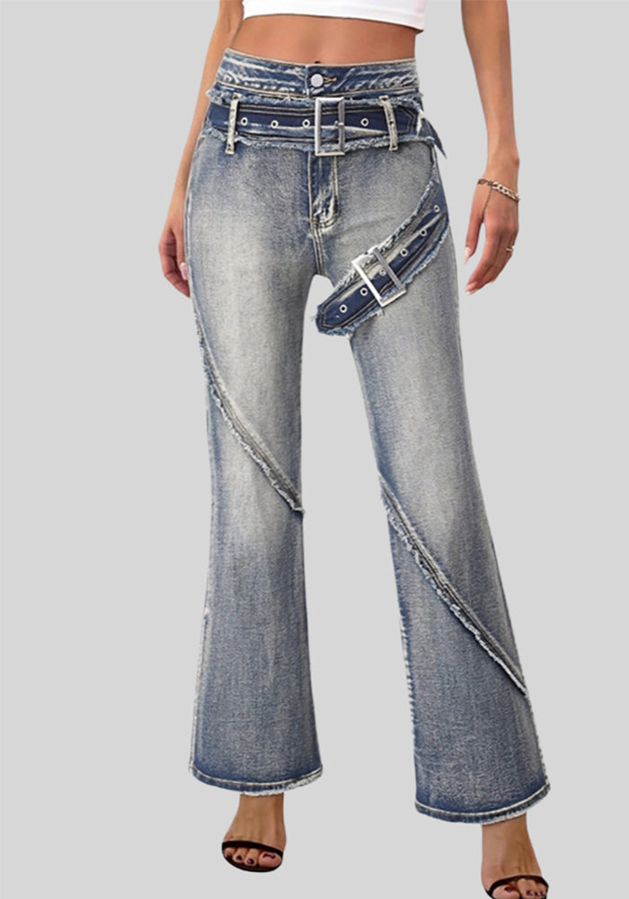 Wide Leg Denim Long Pants for Casual Streetwear