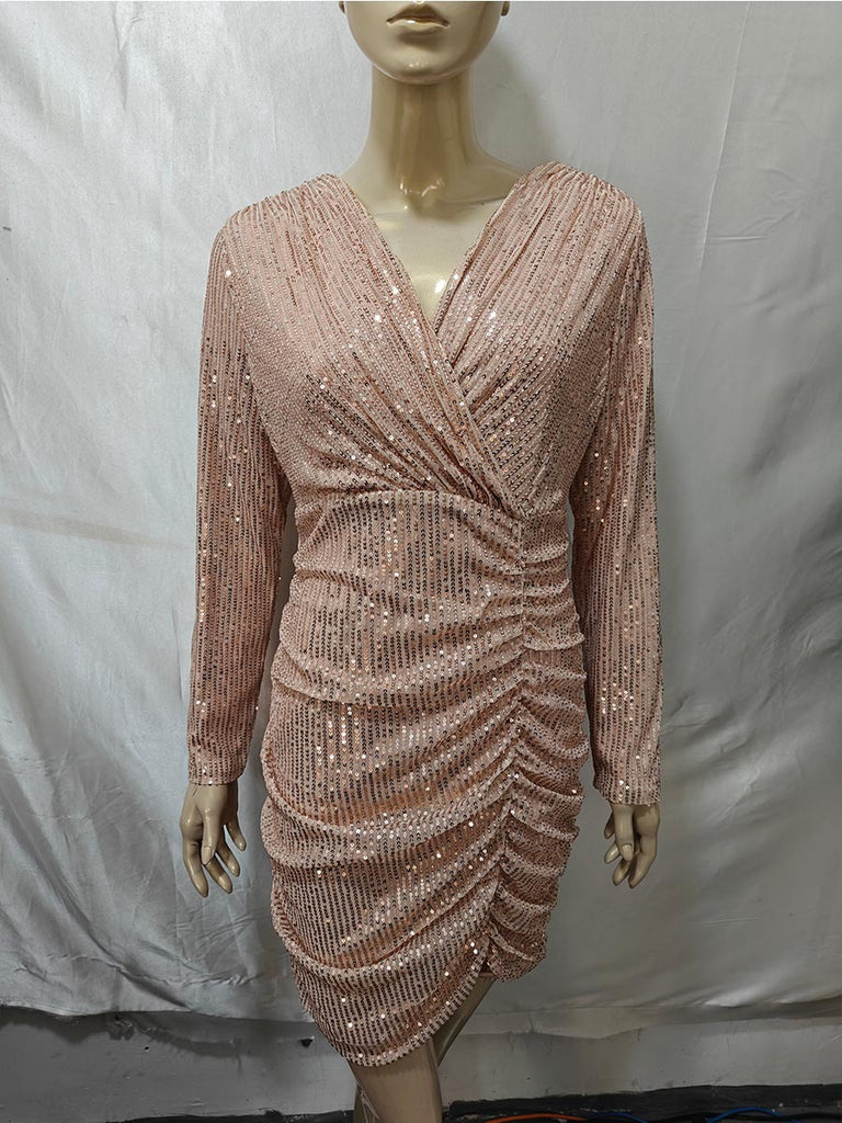 Women Sexy V-Neck Bodycon Dress